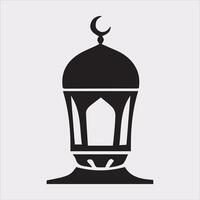 Ramadan lanterns silhouette simple and clean flat line art lamp on white background vector