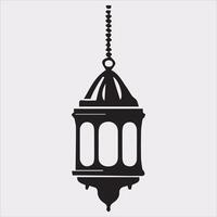 Ramadan lanterns silhouette simple and clean flat line art lamp on white background vector