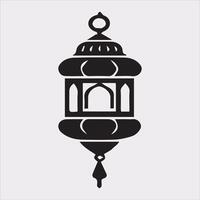 Ramadan lanterns silhouette simple and clean flat line art lamp on white background vector