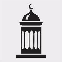 Ramadan lanterns silhouette simple and clean flat line art lamp on white background vector