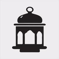 Ramadan lanterns silhouette simple and clean flat line art lamp on white background vector
