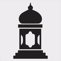 Ramadan lanterns silhouette simple and clean flat line art lamp on white background vector