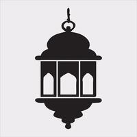 Ramadan lanterns silhouette simple and clean flat line art lamp on white background vector