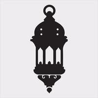 Ramadan lanterns silhouette simple and clean flat line art lamp on white background vector