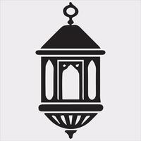 Ramadan lanterns silhouette simple and clean flat line art lamp on white background vector