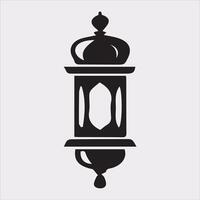 Ramadan lanterns silhouette simple and clean flat line art lamp on white background vector