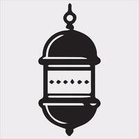 Ramadan lanterns silhouette simple and clean flat line art lamp on white background vector