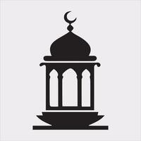 Ramadan lanterns silhouette simple and clean flat line art lamp on white background vector