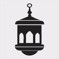 Ramadan lanterns silhouette simple and clean flat line art lamp on white background vector