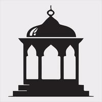 Ramadan lanterns silhouette simple and clean flat line art lamp on white background vector