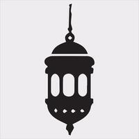Ramadan lanterns silhouette simple and clean flat line art lamp on white background vector