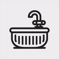sink silhouette on white background vector