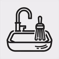 sink silhouette on white background vector