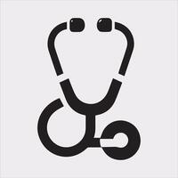 Stethoscope symbol healthe logo silhouette on white background vector