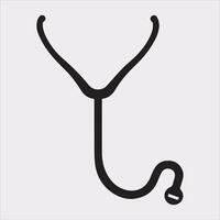 Stethoscope symbol healthe logo silhouette on white background vector