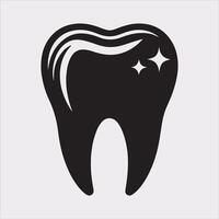 Tooth silhouette on white background vector