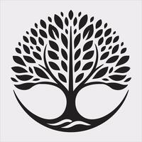 tree logo silhouette on white background vector