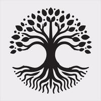 tree logo silhouette on white background vector