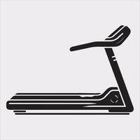 Treadmill Sport and fitness symbol silhouette on white background vector