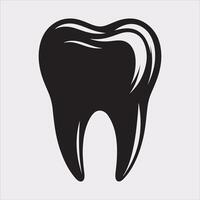 Tooth silhouette on white background vector