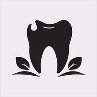 Tooth silhouette on white background vector