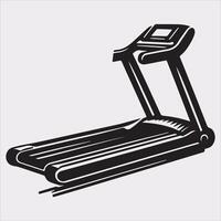 Treadmill Sport and fitness symbol silhouette on white background vector