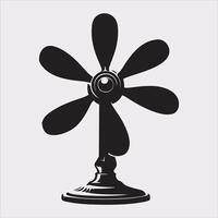 Table Fan silhouette on white background vector