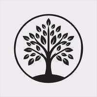 tree logo silhouette on white background vector