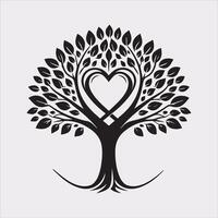 tree logo silhouette on white background vector