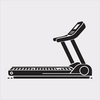 Treadmill Sport and fitness symbol silhouette on white background vector