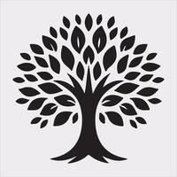 tree logo silhouette on white background vector