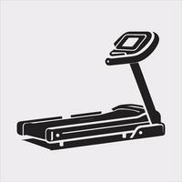 Treadmill Sport and fitness symbol silhouette on white background vector