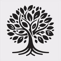 tree logo silhouette on white background vector