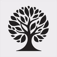tree logo silhouette on white background vector