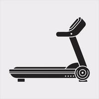 Treadmill Sport and fitness symbol silhouette on white background vector