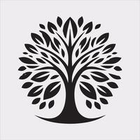 tree logo silhouette on white background vector