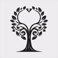 tree logo silhouette on white background vector
