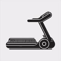 Treadmill Sport and fitness symbol silhouette on white background vector