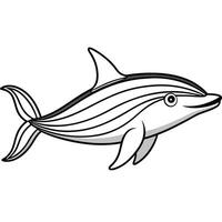 Fin Whale fish runs icon vector