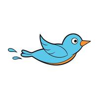 Finch bird swims icon vector