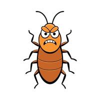 Flour Beetle bug angry icon vector
