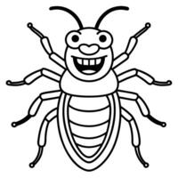 Flour Beetle bug laughs icon vector