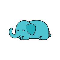 Forest Elephant sleeps icon vector