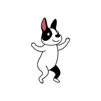 Frenchton dog dancing icon vector