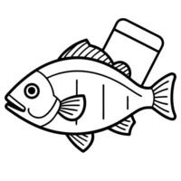 Freshwater Drum fish reading icon vector
