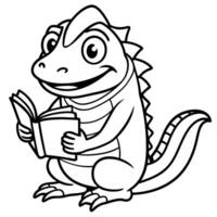 Frilled Lizard reading icon vector