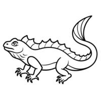 Frilled Lizard runs icon vector