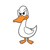 Gadwall bird angry icon vector