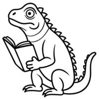 Galapagos Lava Lizard reading icon vector