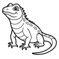 Galapagos Lava Lizard sits icon vector